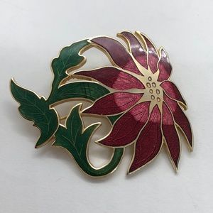 Poinsettia Christmas Pin by Fish